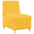 Sofa Fotel Jasnożółty 55 cm Tkanina Kordowa