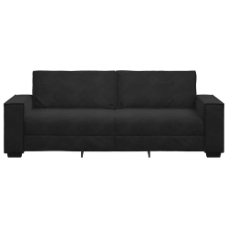 Sofa 3-osobowa, czarny, 180 cm, tapicerowana aksamitem