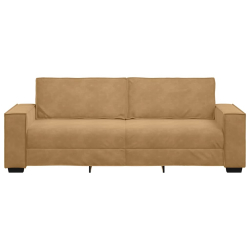 Sofa 3-osobowa, brązowa, 180 cm, tapicerowana aksamitem