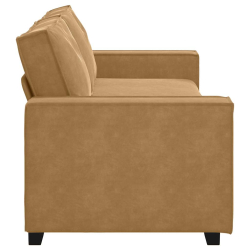 Sofa 3-osobowa, brązowa, 180 cm, tapicerowana aksamitem
