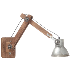 Lampa ścienna w industrialnym stylu, srebrna, okrągła, E27