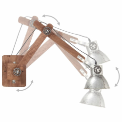 Lampa ścienna w industrialnym stylu, srebrna, okrągła, E27