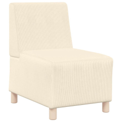 Sofa Fotel Kremowy 55 cm Tkanina Kordowa