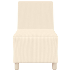 Sofa Fotel Kremowy 55 cm Tkanina Kordowa
