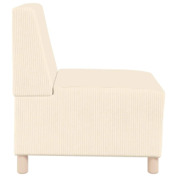 Sofa Fotel Kremowy 55 cm Tkanina Kordowa