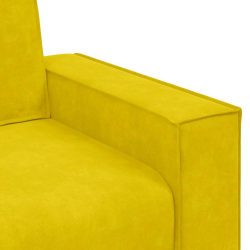 Sofa 3-osobowa, żółty, 180 cm, tapicerowana aksamitem