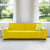 Sofa 3-osobowa, żółty, 180 cm, tapicerowana aksamitem