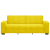 Sofa 3-osobowa, żółty, 180 cm, tapicerowana aksamitem