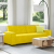 Sofa 3-osobowa, żółty, 180 cm, tapicerowana aksamitem