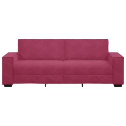 Sofa 3-osobowa, winna czerwień, 180 cm, obita aksamitem