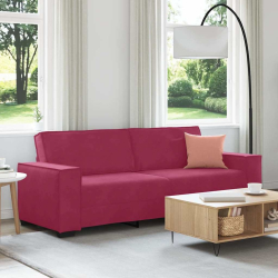 Sofa 3-osobowa, winna czerwień, 180 cm, obita aksamitem