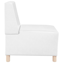 Sofa Fotel Biały 55 cm Skóra ekologiczna