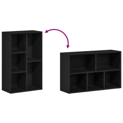 Regał biblioteczny Czarny Dąb 50x25x80 cm Drewno klejone