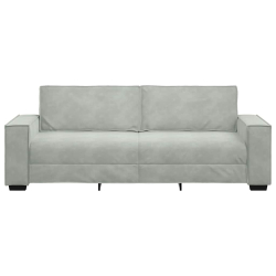 Sofa 3-osobowa, jasnoszara, 180 cm, tapicerowana aksamitem
