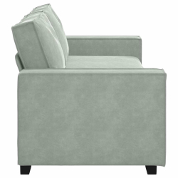 Sofa 3-osobowa, jasnoszara, 180 cm, tapicerowana aksamitem