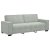 Sofa 3-osobowa, jasnoszara, 180 cm, tapicerowana aksamitem