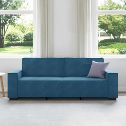 Sofa 3-osobowa, niebieski, 180 cm, tapicerowana aksamitem
