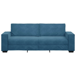 Sofa 3-osobowa, niebieski, 180 cm, tapicerowana aksamitem