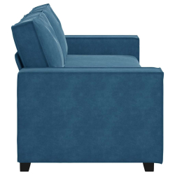 Sofa 3-osobowa, niebieski, 180 cm, tapicerowana aksamitem