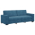 Sofa 3-osobowa, niebieski, 180 cm, tapicerowana aksamitem
