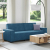 Sofa 3-osobowa, niebieski, 180 cm, tapicerowana aksamitem