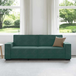 Sofa 3-osobowa, ciemnozielony, 180 cm, obita aksamitem