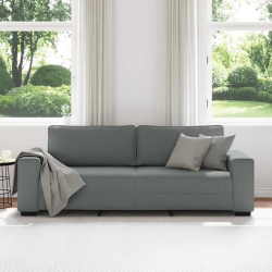Sofa 3-osobowa, ciemnoszara, 180 cm, tapicerowana tkaniną