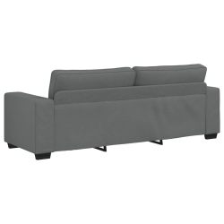 Sofa 3-osobowa, ciemnoszara, 180 cm, tapicerowana tkaniną