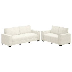 2-częściowy komplet wypoczynkowy, obity aksamitem, kremowa