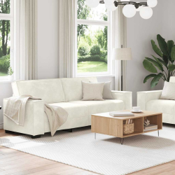 2-częściowy komplet wypoczynkowy, obity aksamitem, kremowa