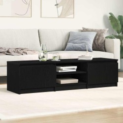 Szafka RTV Czarny Dąb 140x40x36 cm Drewno klejone
