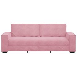 Sofa 3-osobowa, różowa, 180 cm, obita aksamitem