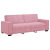 Sofa 3-osobowa, różowa, 180 cm, obita aksamitem