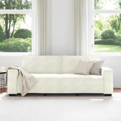 Sofa 3-osobowa, kremowy, 180 cm, tapicerowana aksamitem