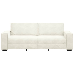 Sofa 3-osobowa, kremowy, 180 cm, tapicerowana aksamitem