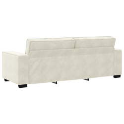 Sofa 3-osobowa, kremowy, 180 cm, tapicerowana aksamitem