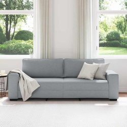 Sofa 3-osobowa, jasnoszara, 180 cm, tapicerowana tkaniną