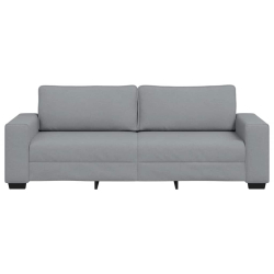 Sofa 3-osobowa, jasnoszara, 180 cm, tapicerowana tkaniną