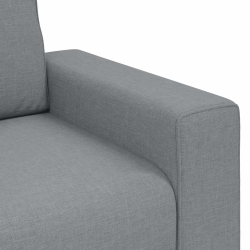 Sofa 3-osobowa, jasnoszara, 180 cm, tapicerowana tkaniną