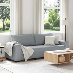 Sofa 3-osobowa, jasnoszara, 180 cm, tapicerowana tkaniną