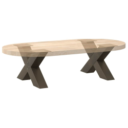 Nogi do stolika kawowego, 2 szt., naturalna stal, 50x(30-31) cm