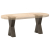 Nogi do stolika kawowego, 2 szt., naturalna stal, 38x(42-43) cm