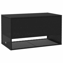 Pudełko na poduszki ogrodowe czarne 100x55x55,5 cm polirattan