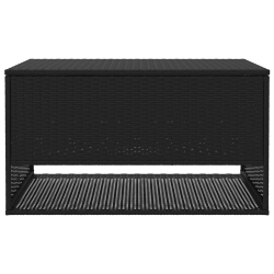Pudełko na poduszki ogrodowe czarne 100x55x55,5 cm polirattan