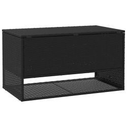Pudełko na poduszki ogrodowe czarne 100x55x55,5 cm polirattan