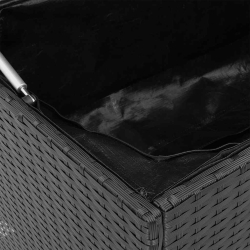Pudełko na poduszki ogrodowe czarne 100x55x55,5 cm polirattan