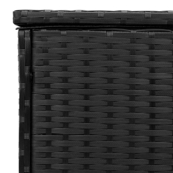 Pudełko na poduszki ogrodowe czarne 100x55x55,5 cm polirattan
