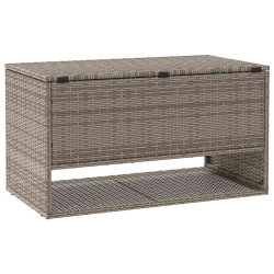 Skrzynka na poduszki ogrodowe Szara 100x55x55,5 cm Polirattan