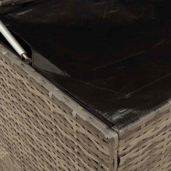 Skrzynka na poduszki ogrodowe Szara 100x55x55,5 cm Polirattan