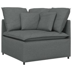 Sofa modułowa z poduszkami Tkanina Ciemnoszara